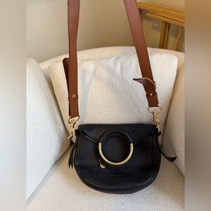 See By Chloe Black and Brown Leather Crossbody Bag